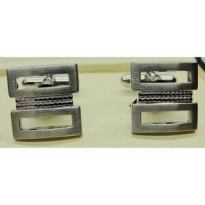 Croft & Barrow Cufflinks Silver Tone Tux Shirt Tux Shirt Dress Suit Vintage IOB